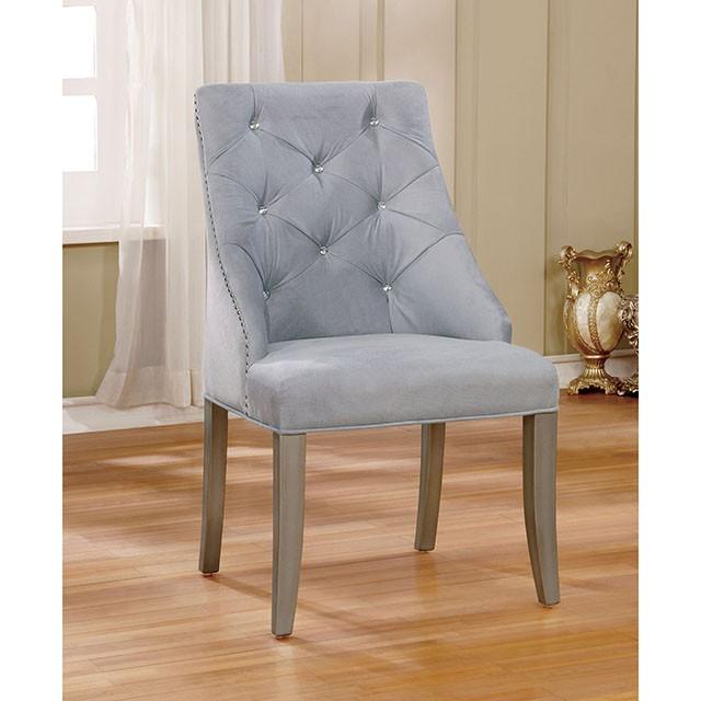 DIOCLES Silver/Light Gray Side Chair (2/CTN) - My Sweet Home Furniture (Queens, NY)