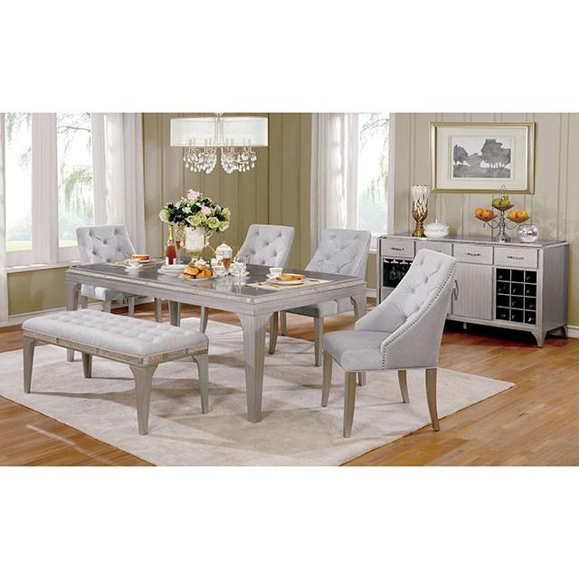 DIOCLES Silver/Light Gray Bench - My Sweet Home Furniture (Queens, NY)