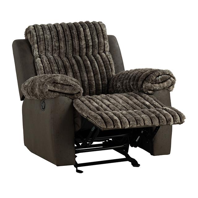 Dionysus Manual Glider Recliner Brown - My Sweet Home Furniture (Queens, NY)