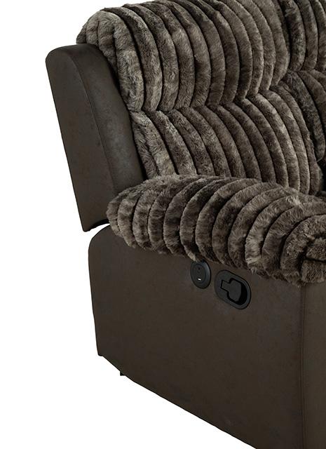 Dionysus Manual Reclining Sofa Brown - My Sweet Home Furniture (Queens, NY)