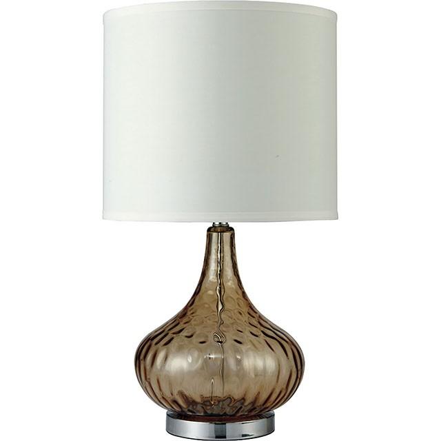 Donna Amber 15"H Glass Amber Table Lamp - My Sweet Home Furniture (Queens, NY)