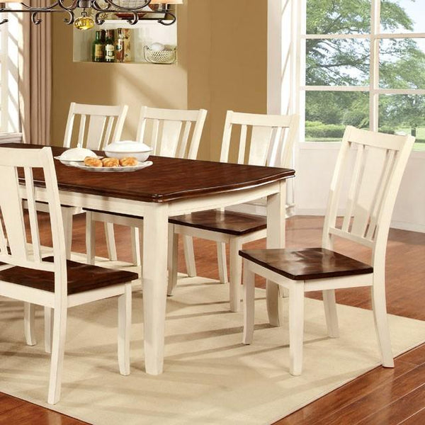 DOVER Vintage White/Cherry Dining Table w/ 18" Leaf - My Sweet Home Furniture (Queens, NY)
