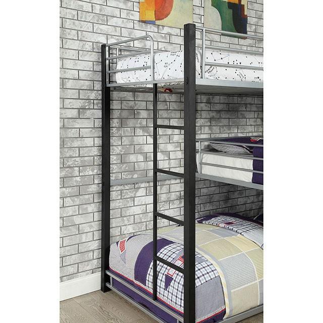Aubrey Sand Black Twin Triple Decker Bed - My Sweet Home Furniture (Queens, NY)