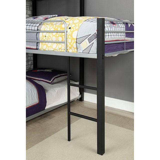 Aubrey Sand Black Twin Triple Decker Bed - My Sweet Home Furniture (Queens, NY)