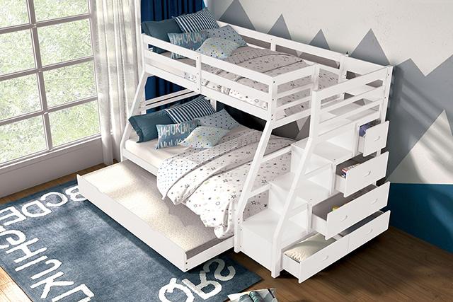 Ellington Twin/Full Bunk Bed White & Espresso - My Sweet Home Furniture (Queens, NY)