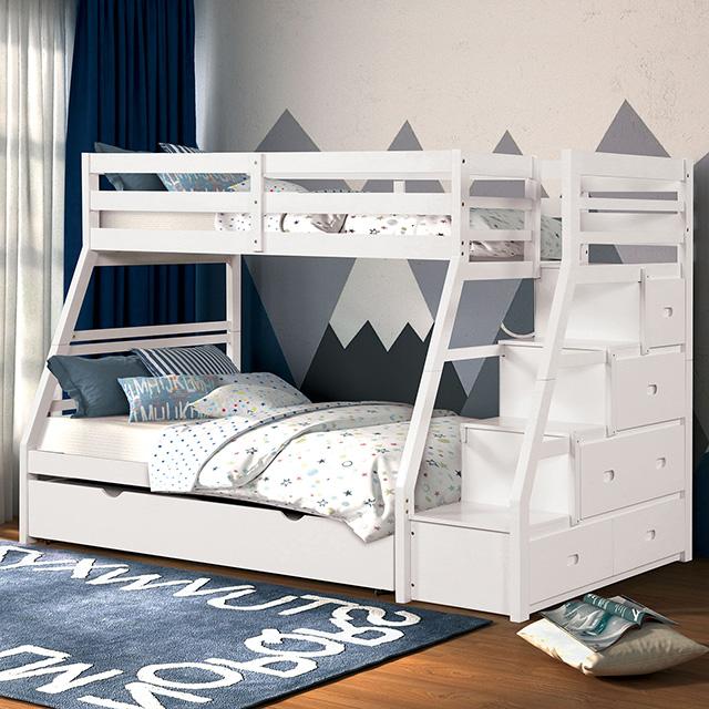 Ellington Twin/Full Bunk Bed White & Espresso - My Sweet Home Furniture (Queens, NY)