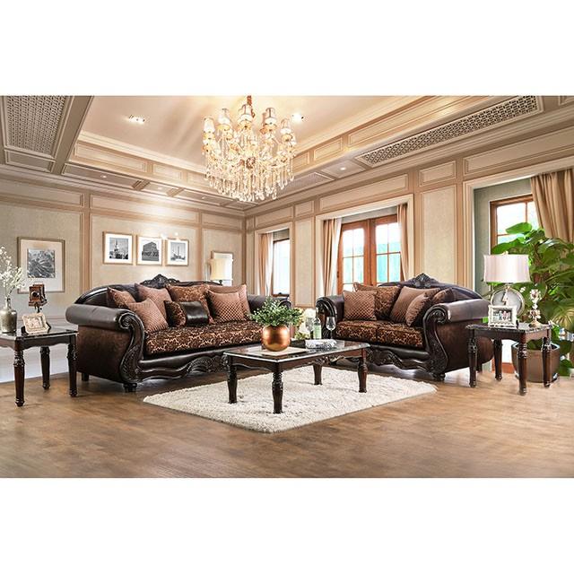 ELPIS Brown/Espresso Love Seat - My Sweet Home Furniture (Queens, NY)