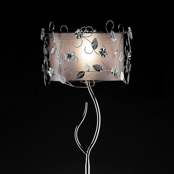 Elva Silver/Chrome Floor Lamp, Double Shade - My Sweet Home Furniture (Queens, NY)