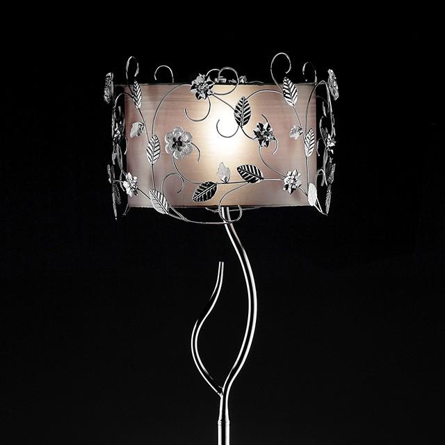 Elva Silver/Chrome Floor Lamp, Double Shade - My Sweet Home Furniture (Queens, NY)