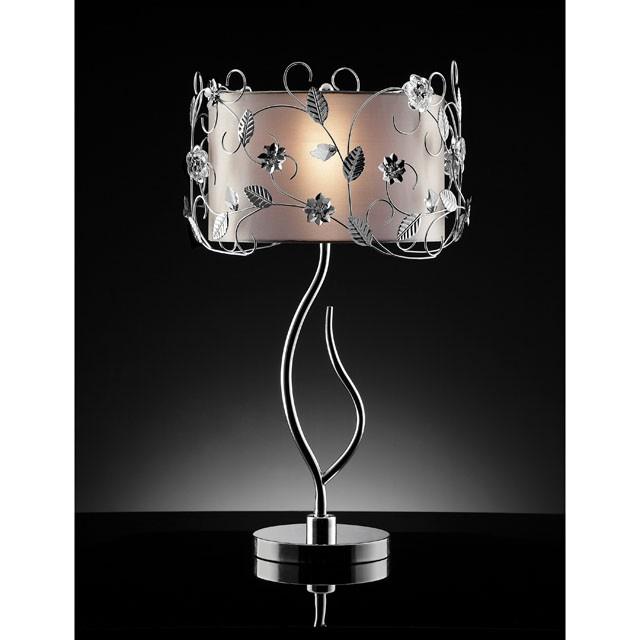 Elva Silver/Chrome Table Lamp, Double Shade - My Sweet Home Furniture (Queens, NY)