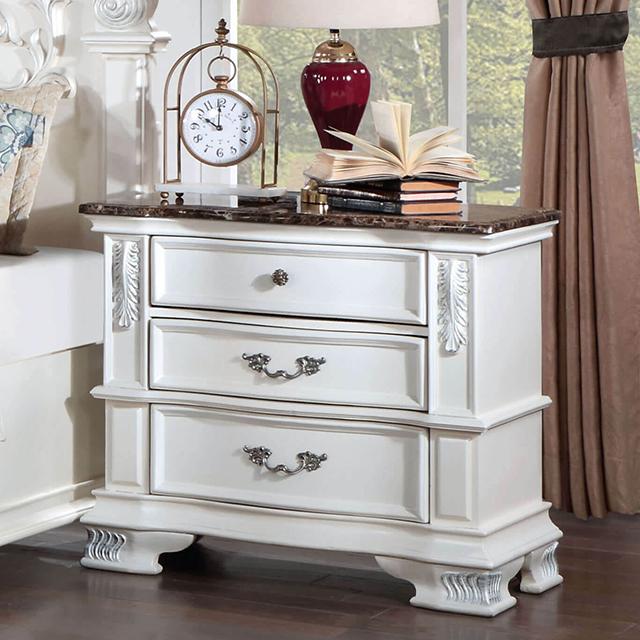 ESPARANZA Night Stand, Pearl White - My Sweet Home Furniture (Queens, NY)
