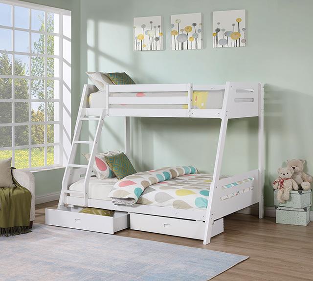 Emilee Twin/Full Bunk Bed White, Grey, Espresso, & Black - My Sweet Home Furniture (Queens, NY)
