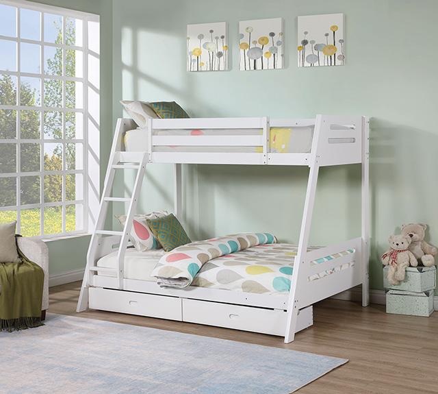 Emilee Twin/Full Bunk Bed White, Grey, Espresso, & Black - My Sweet Home Furniture (Queens, NY)