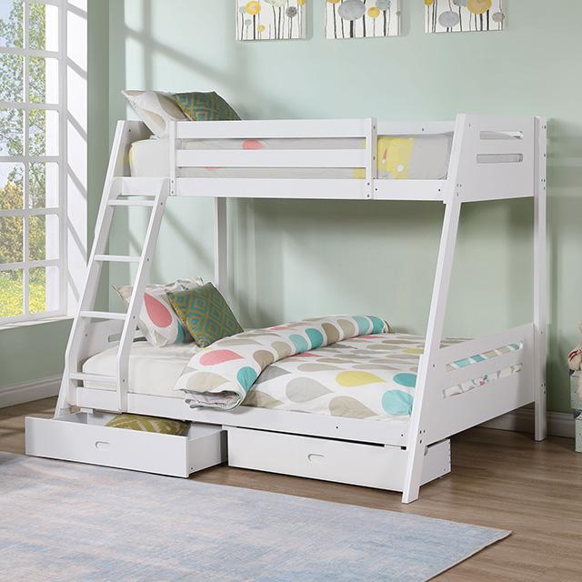 Emilee Twin/Full Bunk Bed White, Grey, Espresso, & Black - My Sweet Home Furniture (Queens, NY)