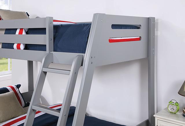 Emilee Twin/Full Bunk Bed White, Grey, Espresso, & Black - My Sweet Home Furniture (Queens, NY)