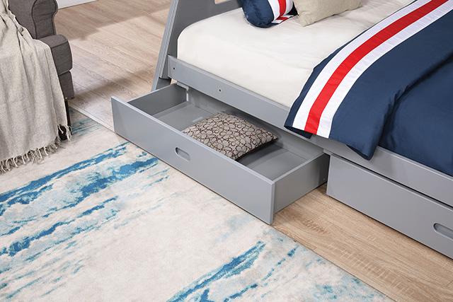 Emilee Twin/Full Bunk Bed White, Grey, Espresso, & Black - My Sweet Home Furniture (Queens, NY)