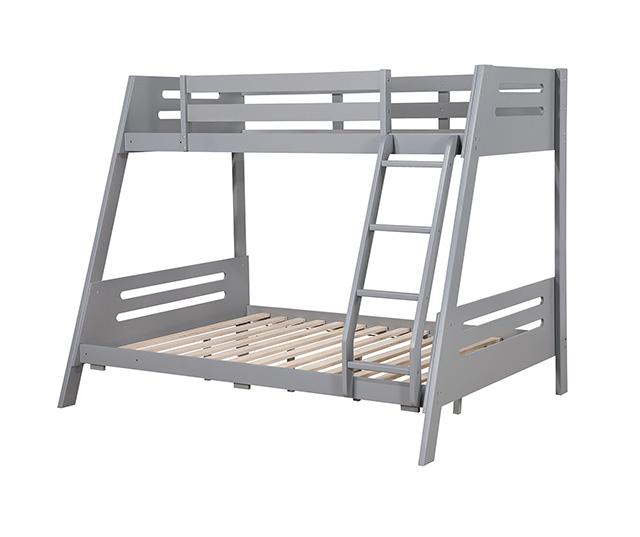 Emilee Twin/Full Bunk Bed White, Grey, Espresso, & Black - My Sweet Home Furniture (Queens, NY)