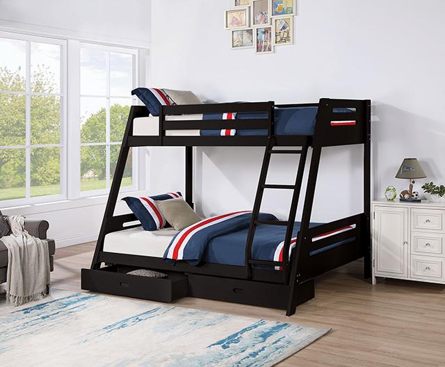 Emilee Twin/Full Bunk Bed White, Grey, Espresso, & Black - My Sweet Home Furniture (Queens, NY)