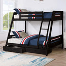 Emilee Twin/Full Bunk Bed White, Grey, Espresso, & Black