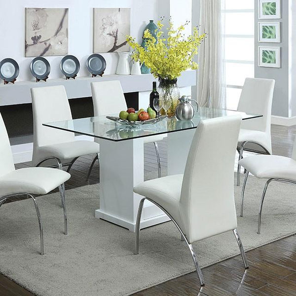 Eva White/Clear Dining Table - My Sweet Home Furniture (Queens, NY)