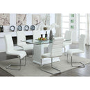 Eva White/Clear Dining Table