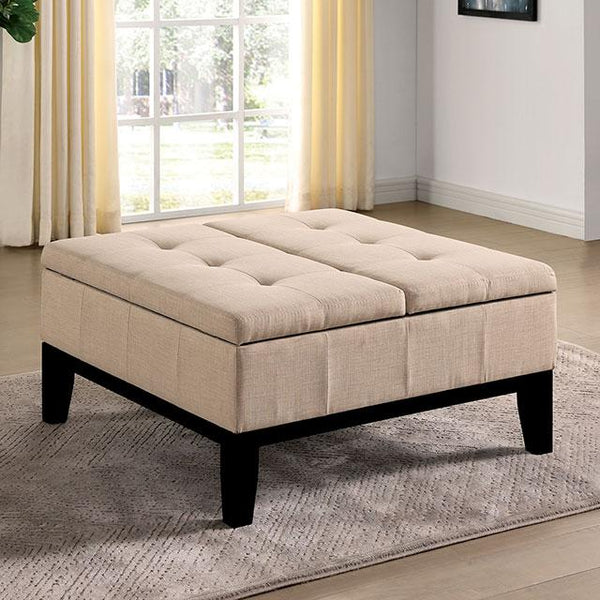 FAZIO Storage Ottoman, Beige - My Sweet Home Furniture (Queens, NY)