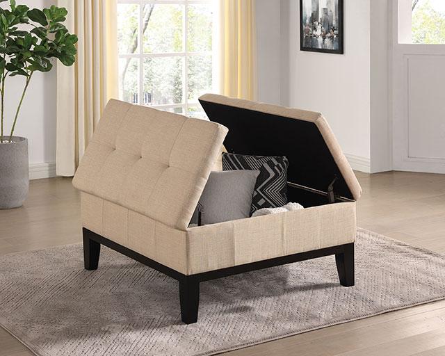 FAZIO Storage Ottoman, Beige - My Sweet Home Furniture (Queens, NY)
