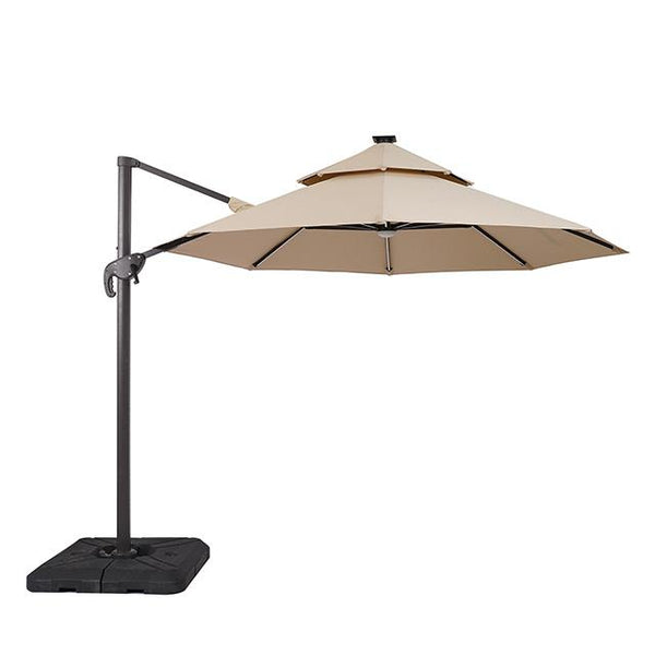 Fera 10 Ft Round Umbrella w/ LED Bulb + 37" Large Base - My Sweet Home Furniture (Queens, NY)