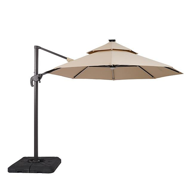 Fera 10 Ft Round Umbrella w/ LED Bulb + 37" Large Base - My Sweet Home Furniture (Queens, NY)