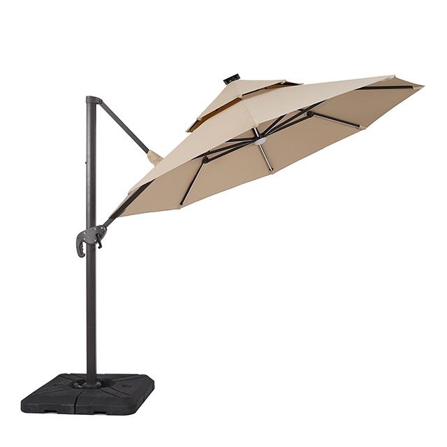 Fera 10 Ft Round Umbrella w/ LED Bulb + 37" Large Base - My Sweet Home Furniture (Queens, NY)