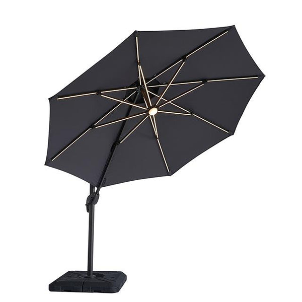 Fera 10 Ft Round Umbrella w/ LED Bulb + 37" Large Base - My Sweet Home Furniture (Queens, NY)