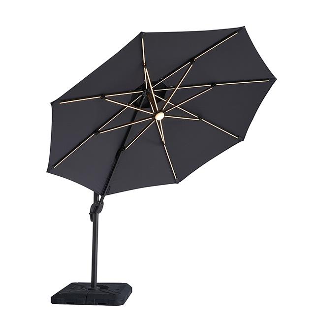 Fera 10 Ft Round Umbrella w/ LED Bulb + 37" Large Base - My Sweet Home Furniture (Queens, NY)