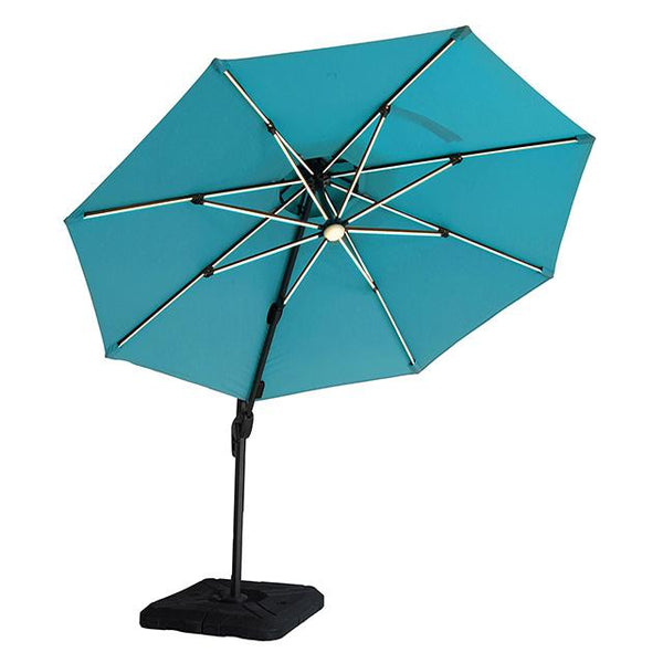 Fera 10 Ft Round Umbrella w/ LED Bulb + 37" Large Base - My Sweet Home Furniture (Queens, NY)
