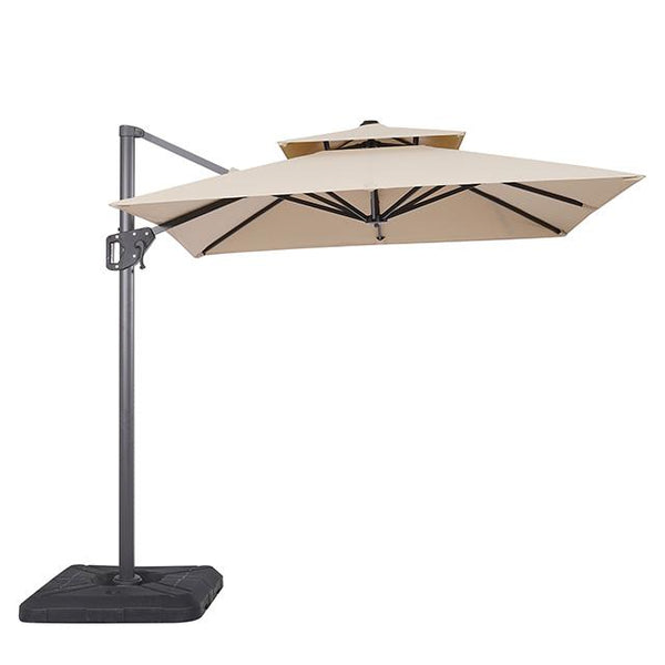 Fida 8 Ft Square Umbrella w/ Double Top + 37" Large Base - My Sweet Home Furniture (Queens, NY)