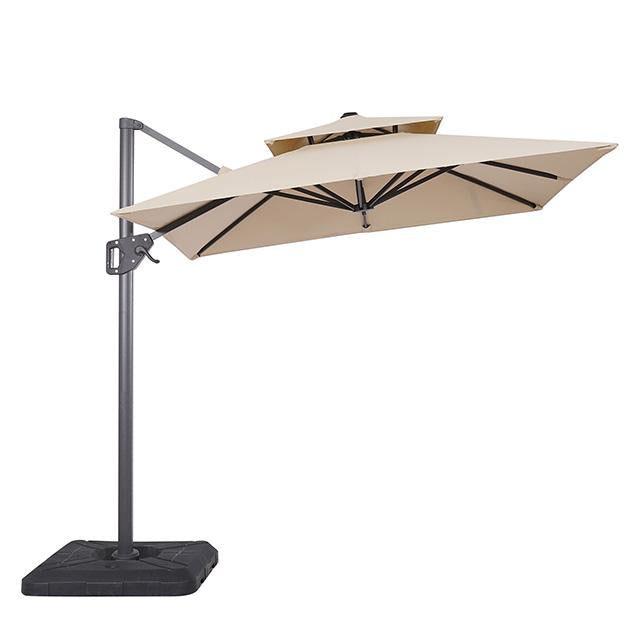 Fida 8 Ft Square Umbrella w/ Double Top + 37" Large Base - My Sweet Home Furniture (Queens, NY)