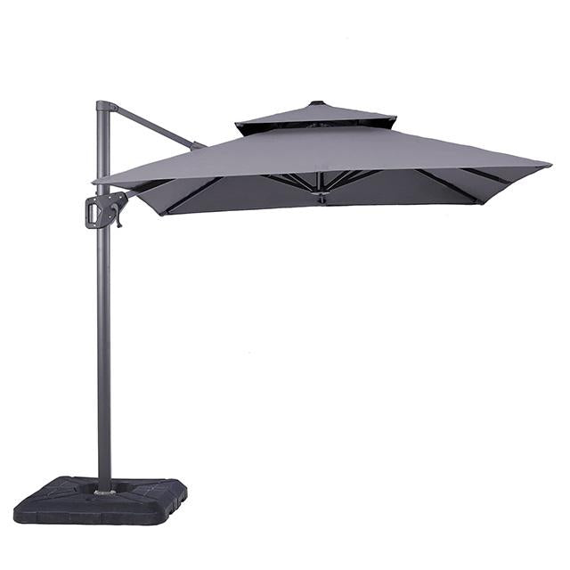 Fida 8 Ft Square Umbrella w/ Double Top + 37" Large Base - My Sweet Home Furniture (Queens, NY)