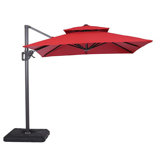 Fida 8 Ft Square Umbrella w/ Double Top + 37" Large Base - My Sweet Home Furniture (Queens, NY)