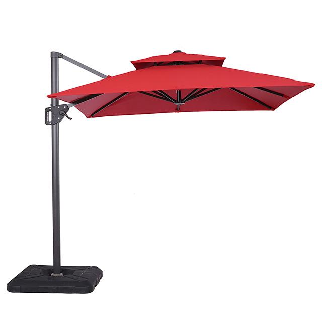 Fida 8 Ft Square Umbrella w/ Double Top + 37" Large Base - My Sweet Home Furniture (Queens, NY)
