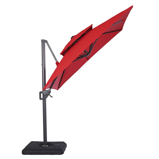 Fida 8 Ft Square Umbrella w/ Double Top + 37" Large Base - My Sweet Home Furniture (Queens, NY)