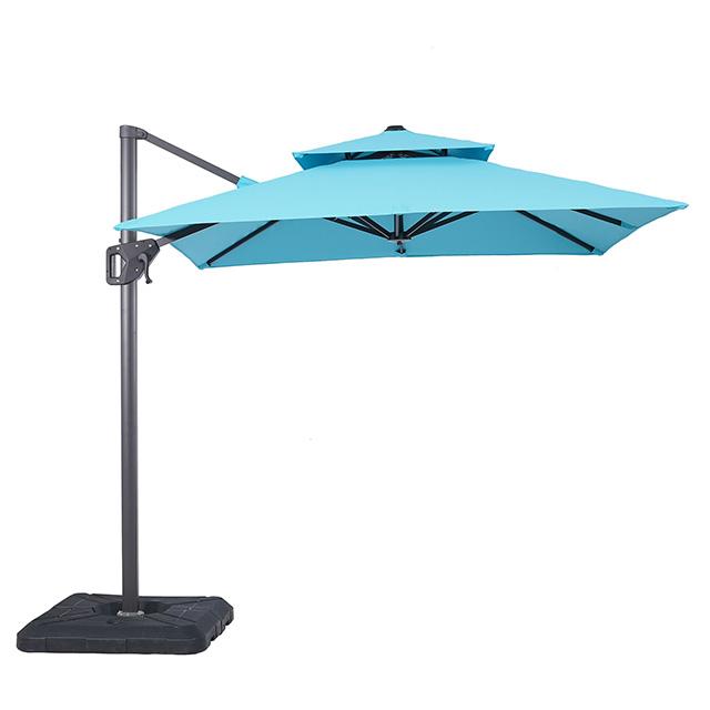 Fida 8 Ft Square Umbrella w/ Double Top + 37" Large Base - My Sweet Home Furniture (Queens, NY)