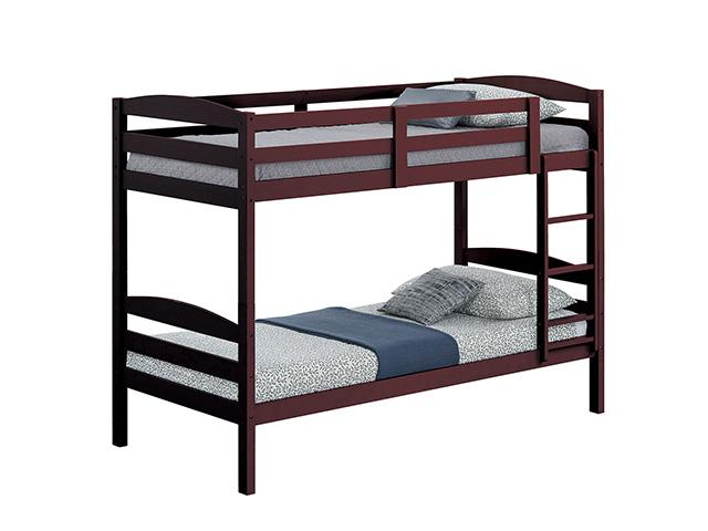 Finsbury Twin Twin Bunk Bed Espresso, Grey & White - My Sweet Home Furniture (Queens, NY)