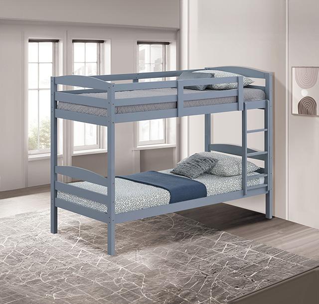 Finsbury Twin Twin Bunk Bed Espresso, Grey & White - My Sweet Home Furniture (Queens, NY)