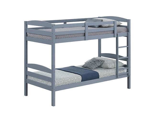 Finsbury Twin Twin Bunk Bed Espresso, Grey & White - My Sweet Home Furniture (Queens, NY)