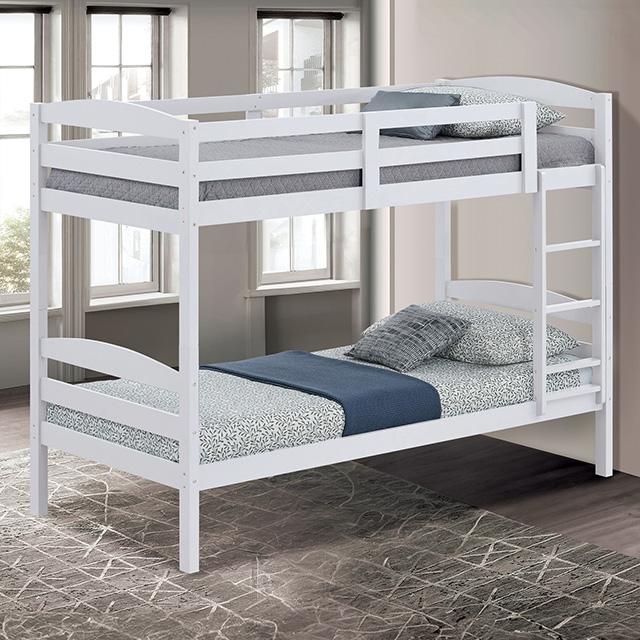 Finsbury Twin Twin Bunk Bed Espresso, Grey & White - My Sweet Home Furniture (Queens, NY)