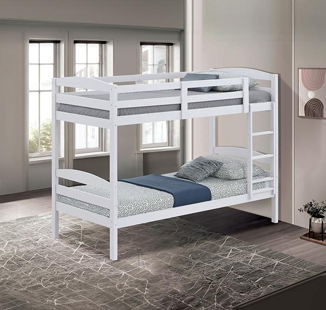 Finsbury Twin Twin Bunk Bed Espresso, Grey & White - My Sweet Home Furniture (Queens, NY)