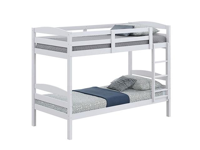 Finsbury Twin Twin Bunk Bed Espresso, Grey & White - My Sweet Home Furniture (Queens, NY)