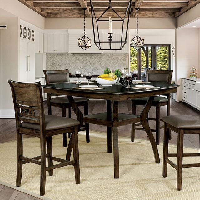 Flick Rustic Oak Counter Ht. Table - My Sweet Home Furniture (Queens, NY)