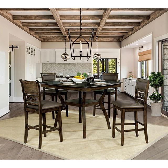 Flick Rustic Oak Counter Ht. Table - My Sweet Home Furniture (Queens, NY)