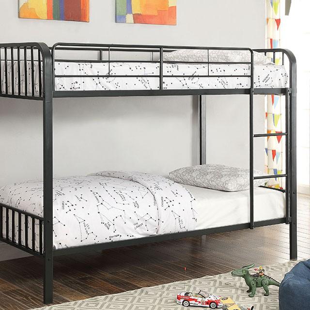 CLEMENT Black Metal Twin/Twin Bunk Bed - My Sweet Home Furniture (Queens, NY)