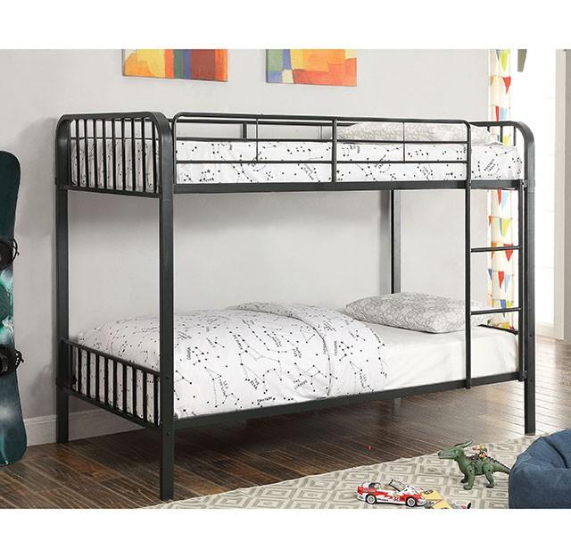 CLEMENT Black Metal Twin/Twin Bunk Bed - My Sweet Home Furniture (Queens, NY)